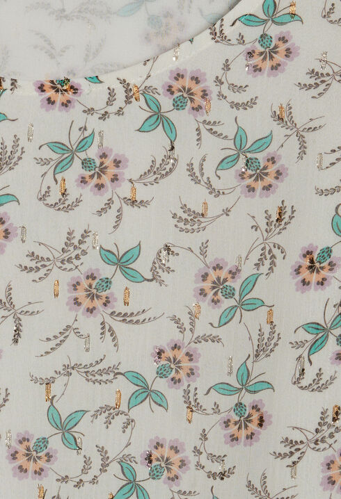 Camisa con estampado de flores de lúrex