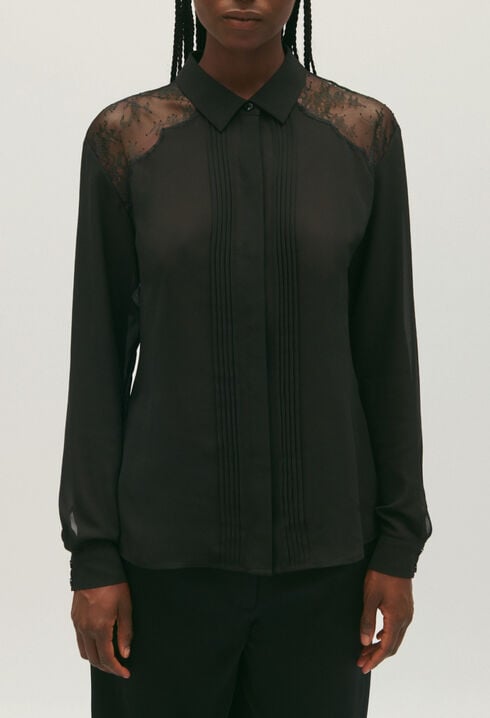 Camisa de encaje negra