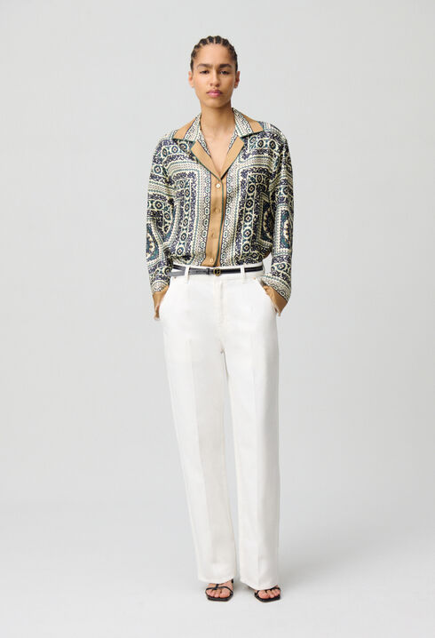 Camisa de seda estampada