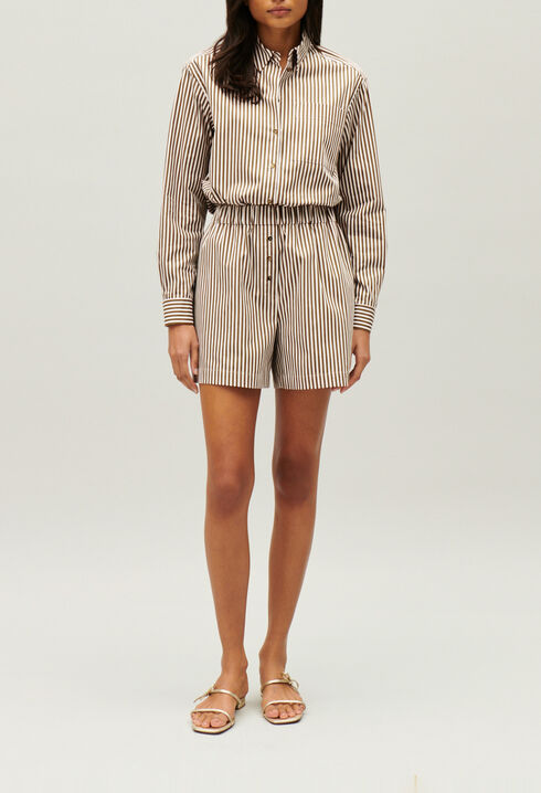 Short de rayas en bronce