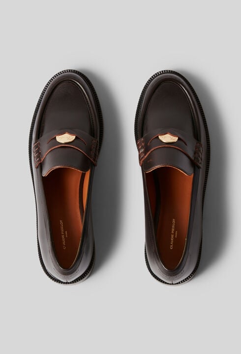 Mocasines de cuero color chocolate