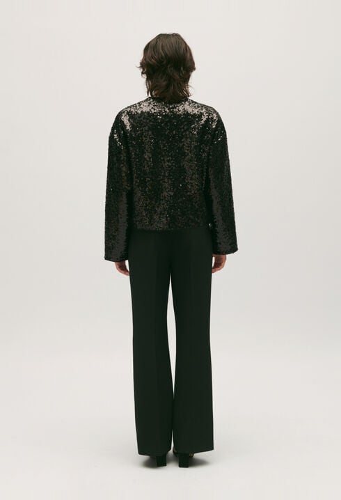 Cárdigan de lentejuelas negras