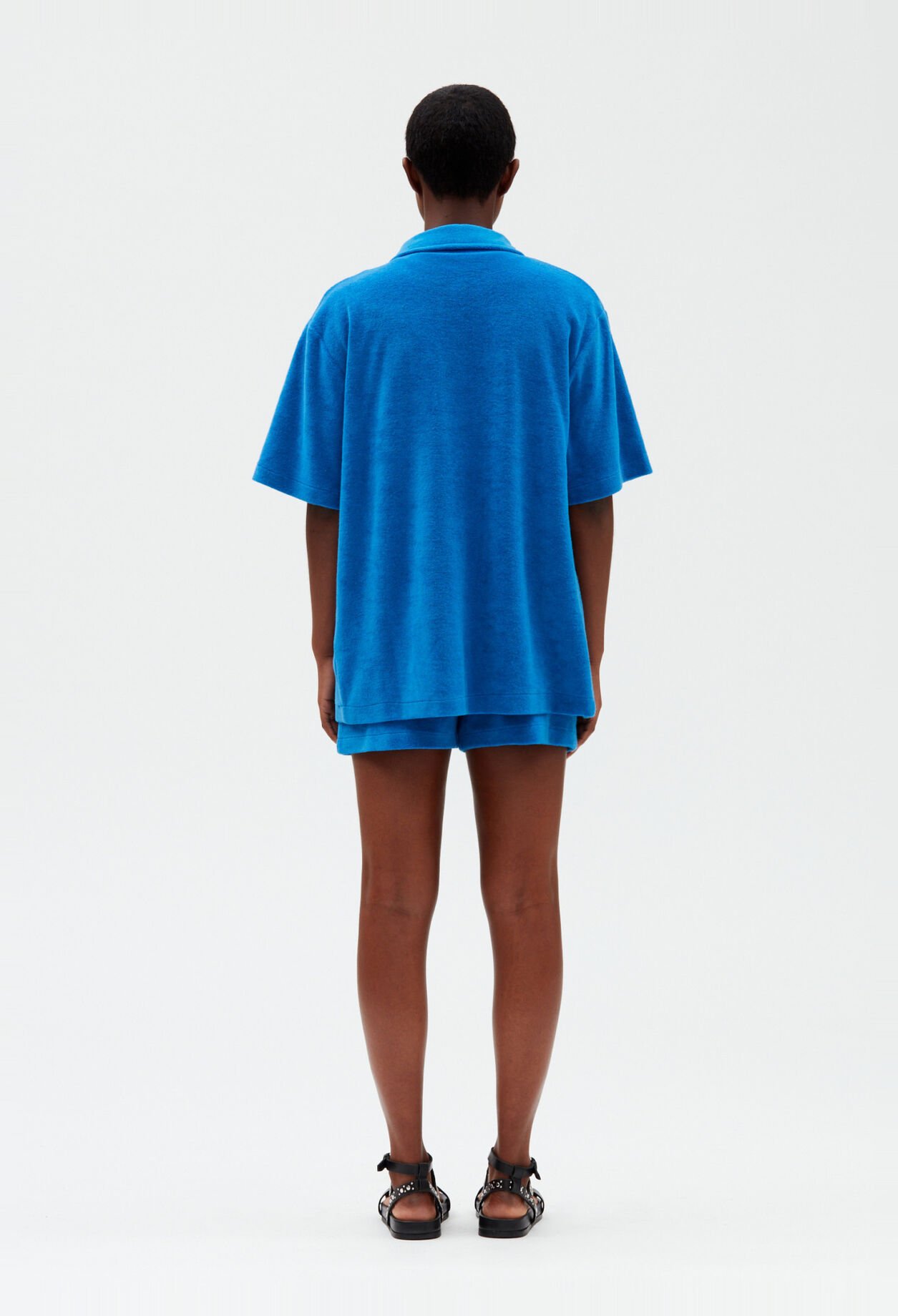 Camisa de felpa azul