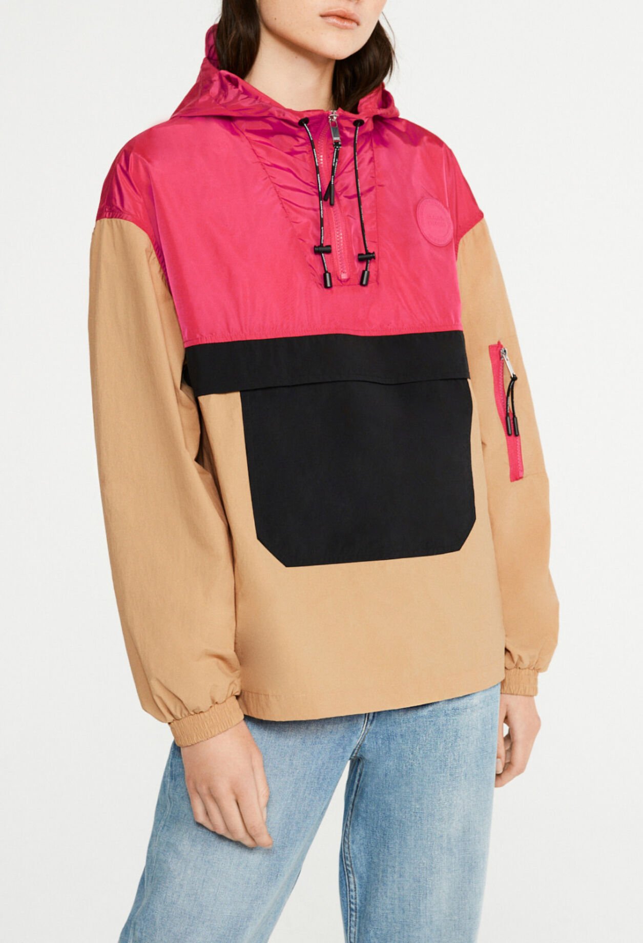 Chaqueta de lluvia tricolor