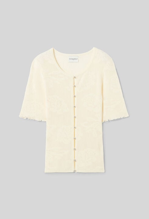 C&aacute;rdigan de punto con flores