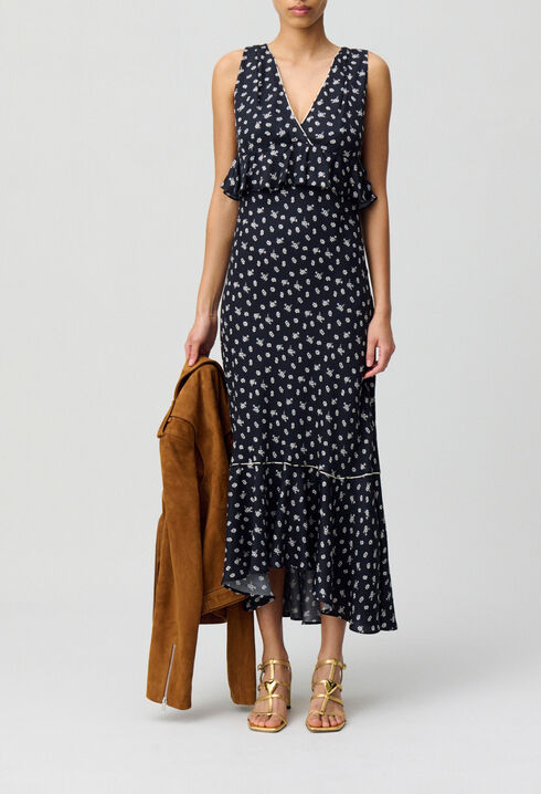 Vestido largo con volantes