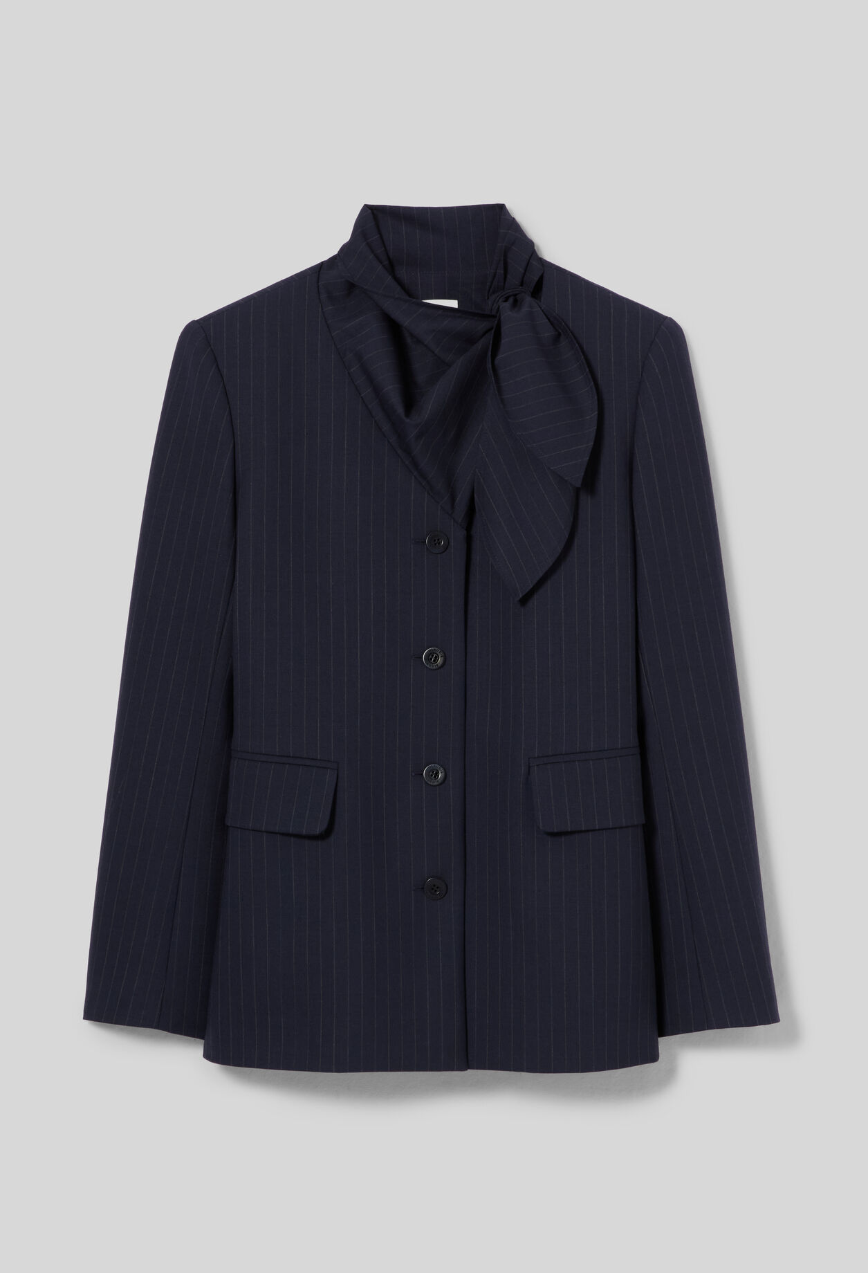 Chaqueta lana pa&ntilde;uelo extra&iacute;ble