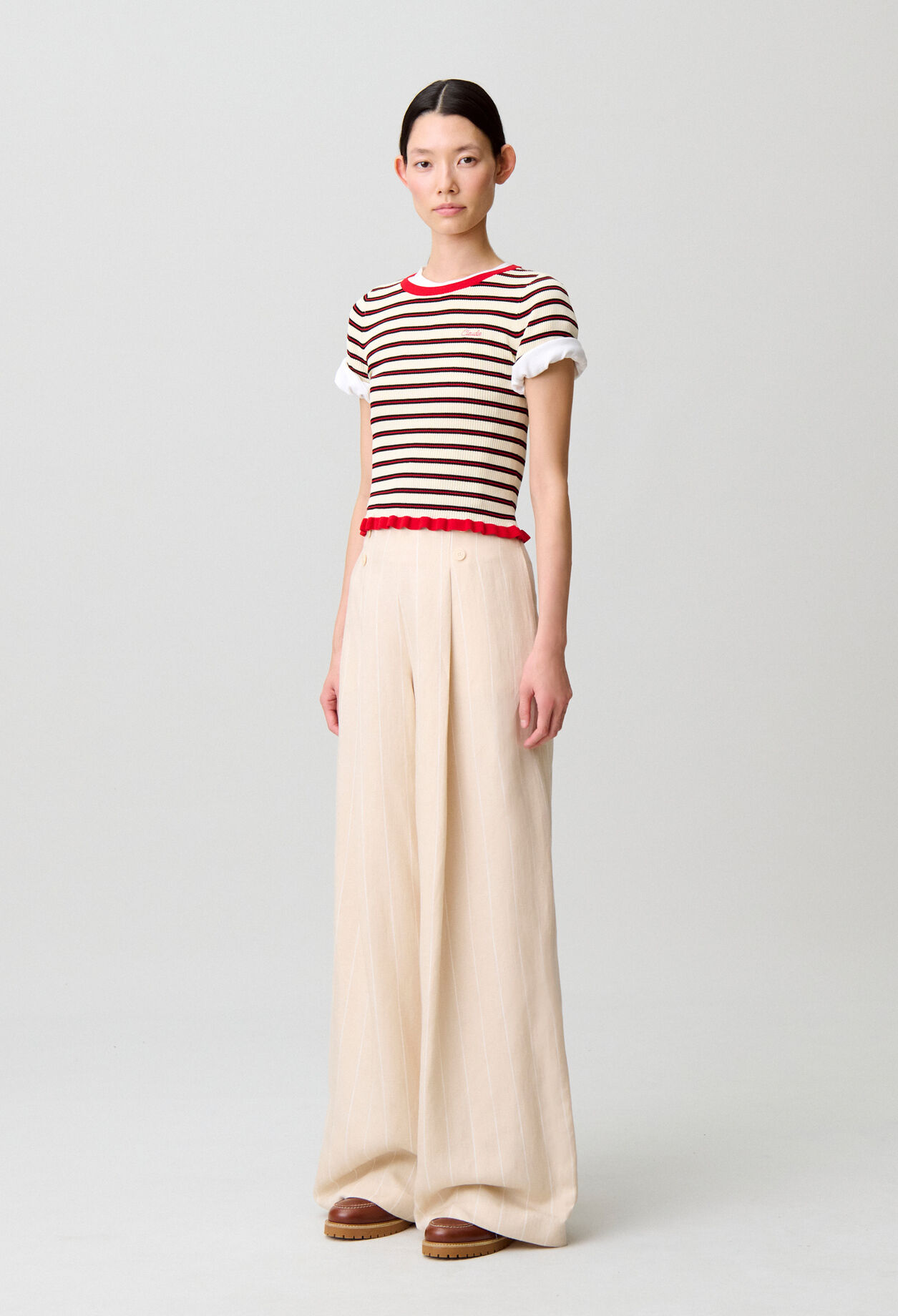 Pantalón sastre ancho lino/viscosa