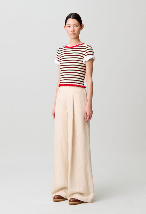 Pantalón sastre ancho lino/viscosa