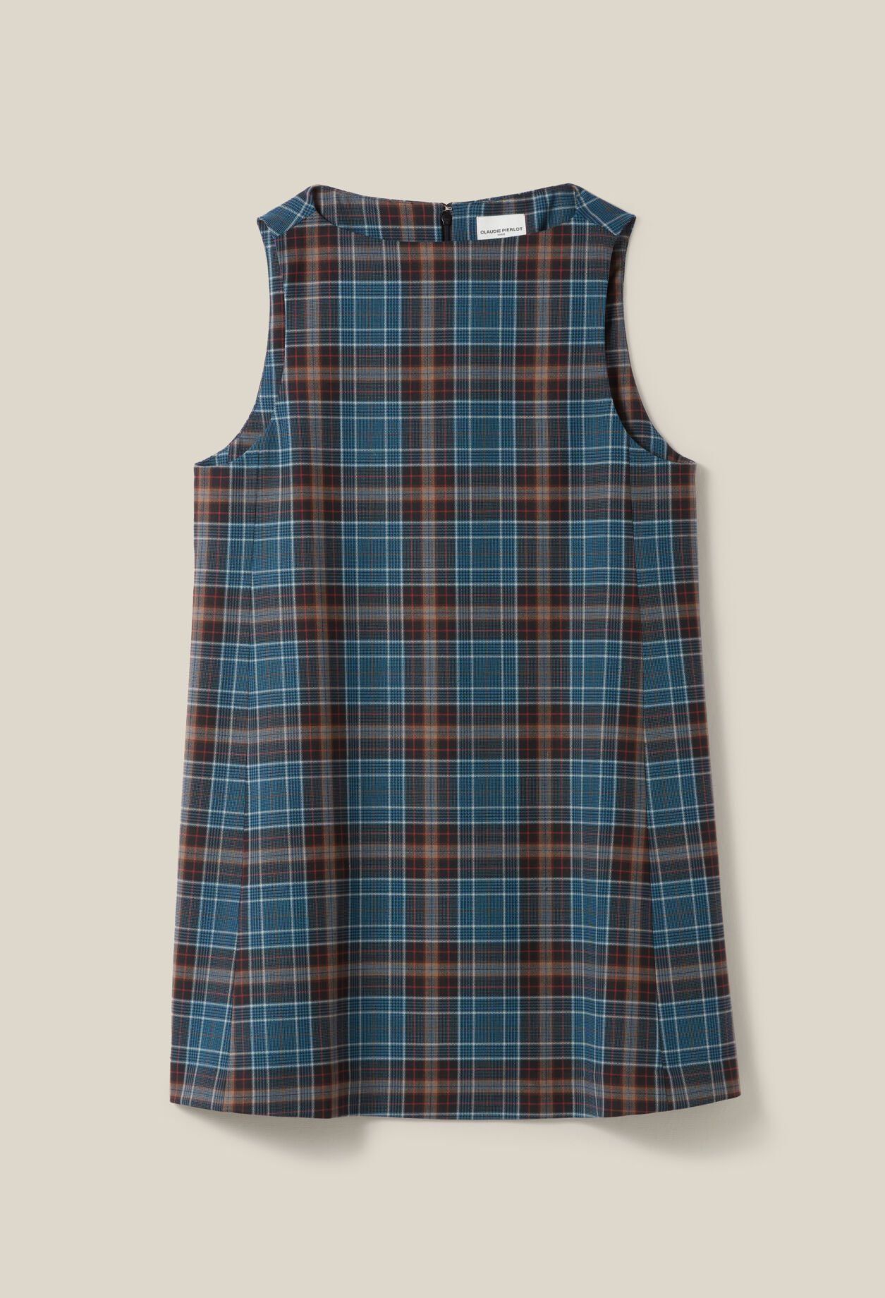 Vestido corto sin mangas de cuadros