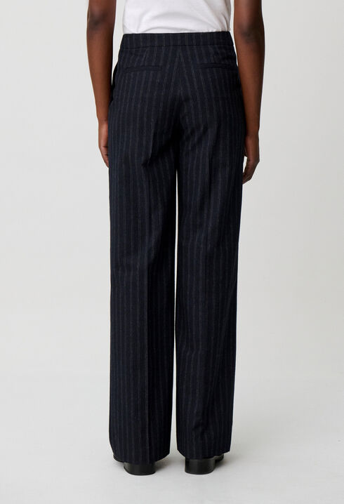 Pantal&oacute;n mezcla de lana a rayas