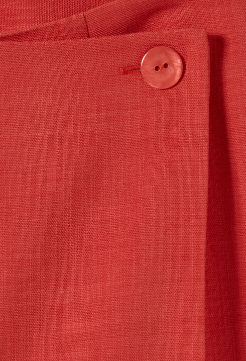Falda-pantalón cruzada terracota