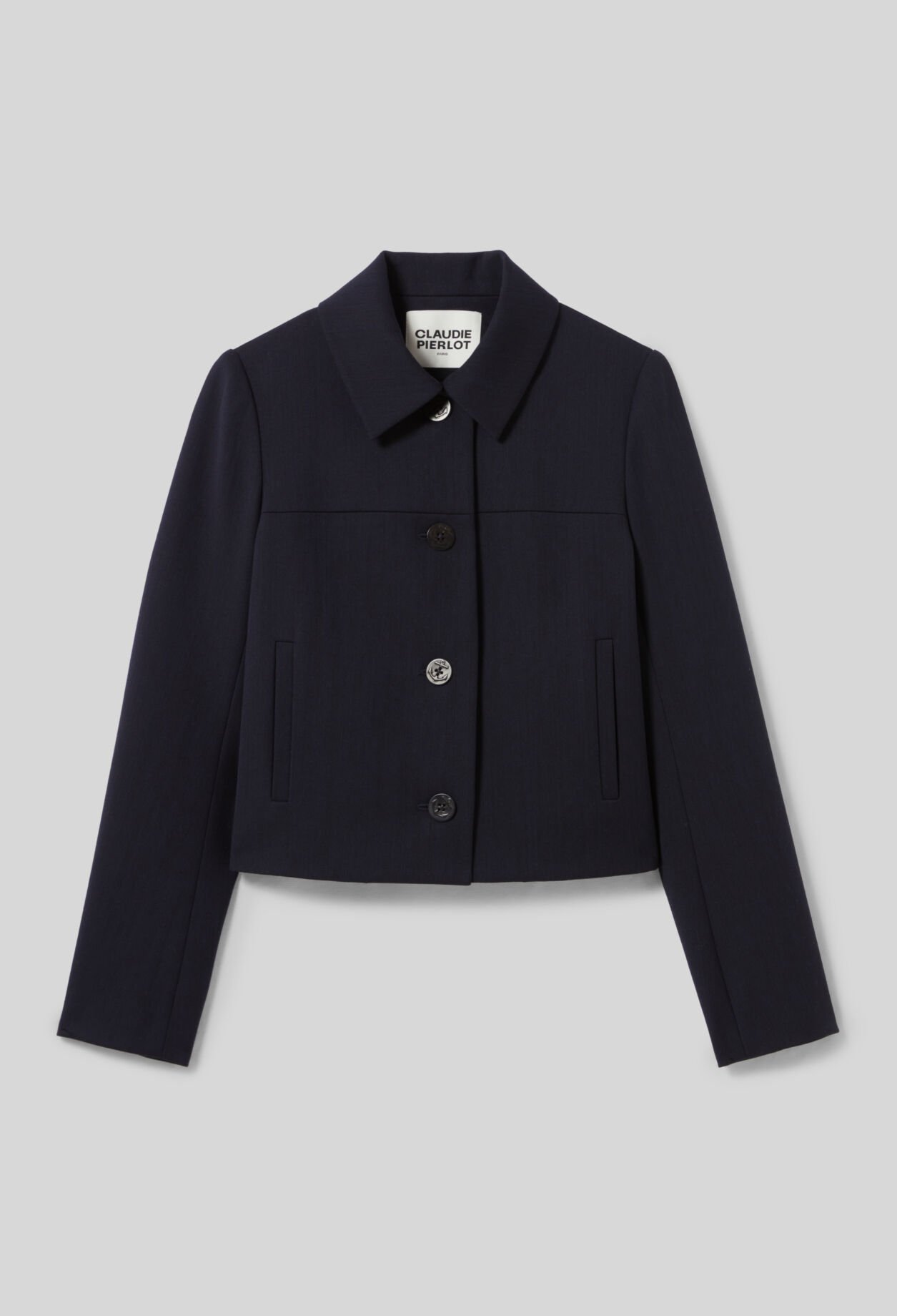 Chaqueta caja azul marino