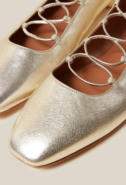 Bailarinas cuero dorado