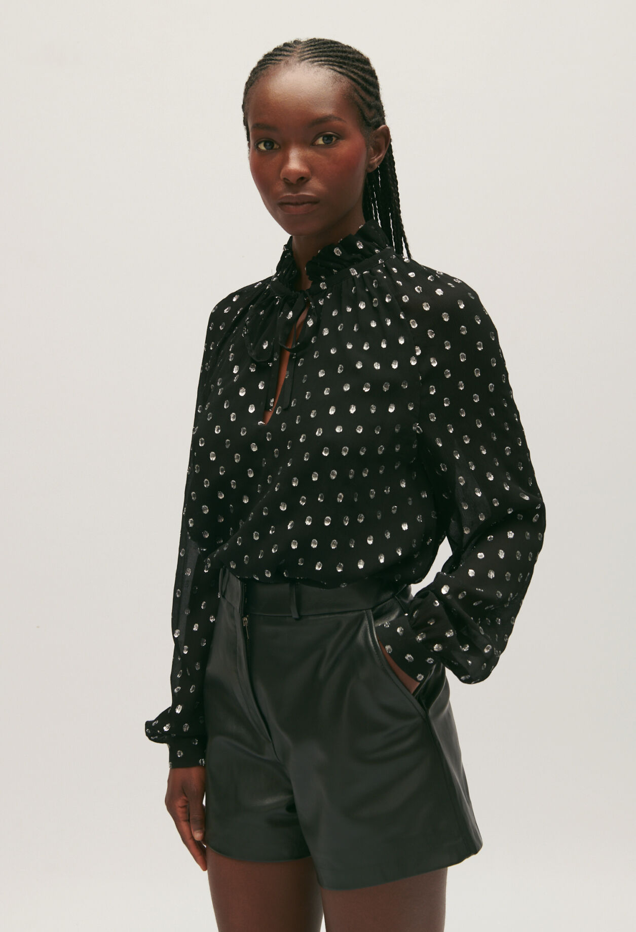 Camisa negra de lunares para mujer Claudie Pierlot