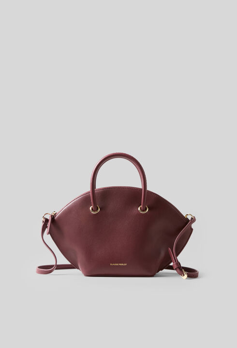 Bolso piel lisa con aros dorados