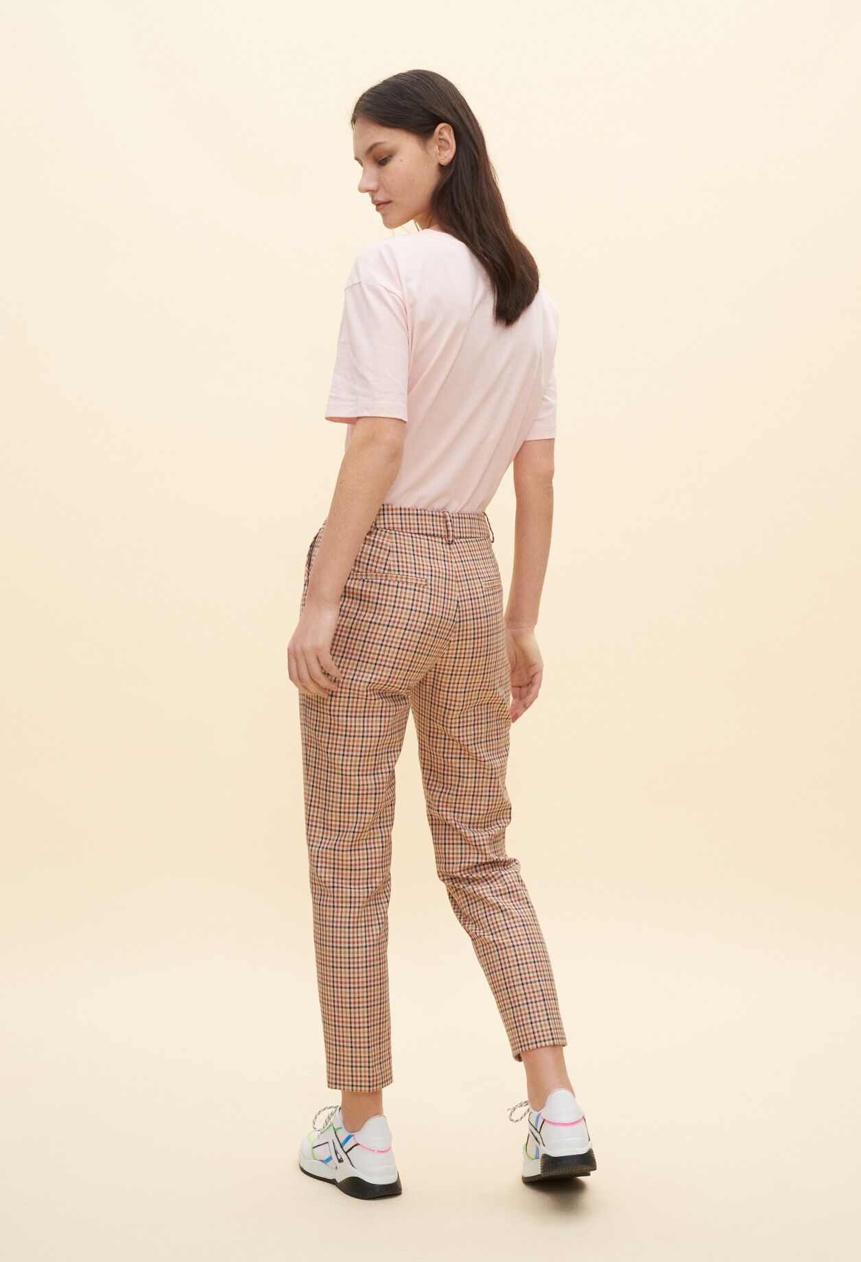 Pantalón recto de cuadros
