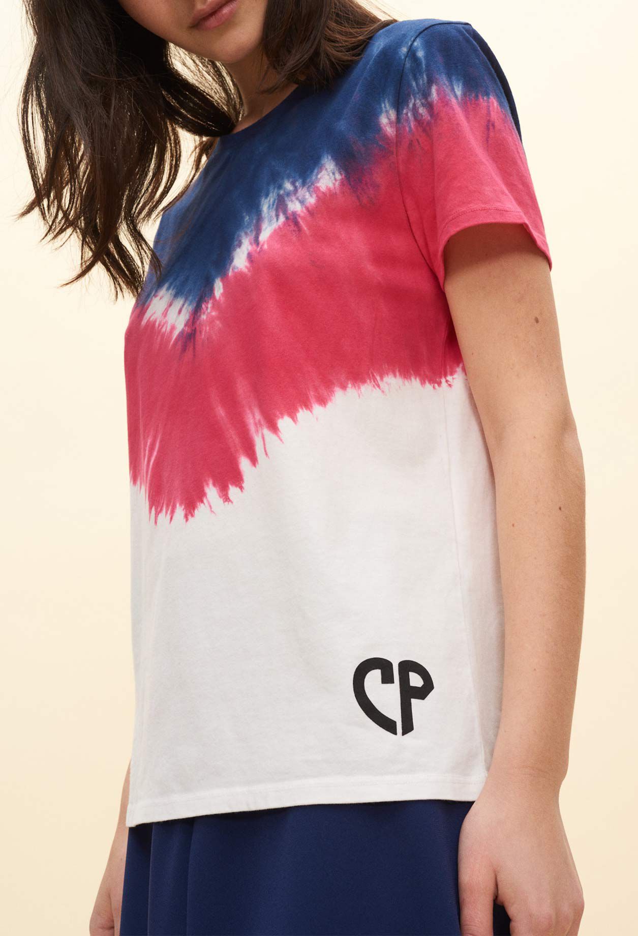Camiseta tie & dye geométrica