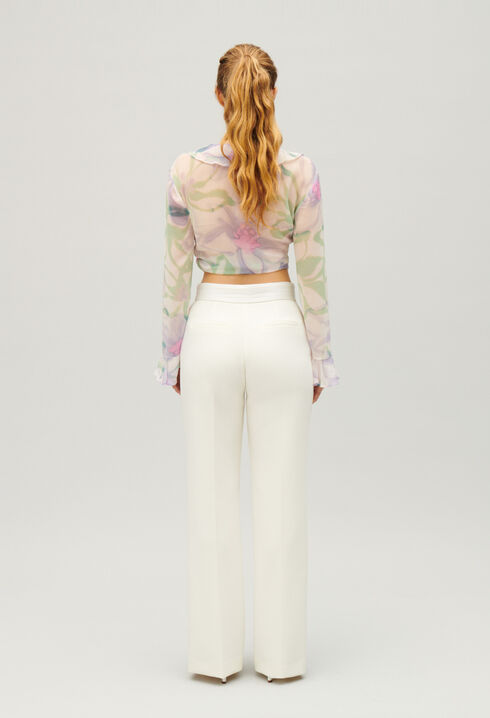 Pantal&oacute;n recto de sastre blanco