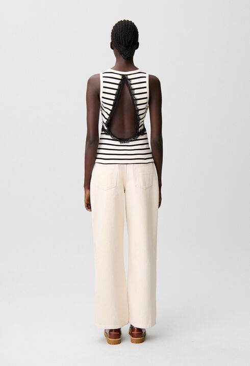 Camiseta marinera con encaje