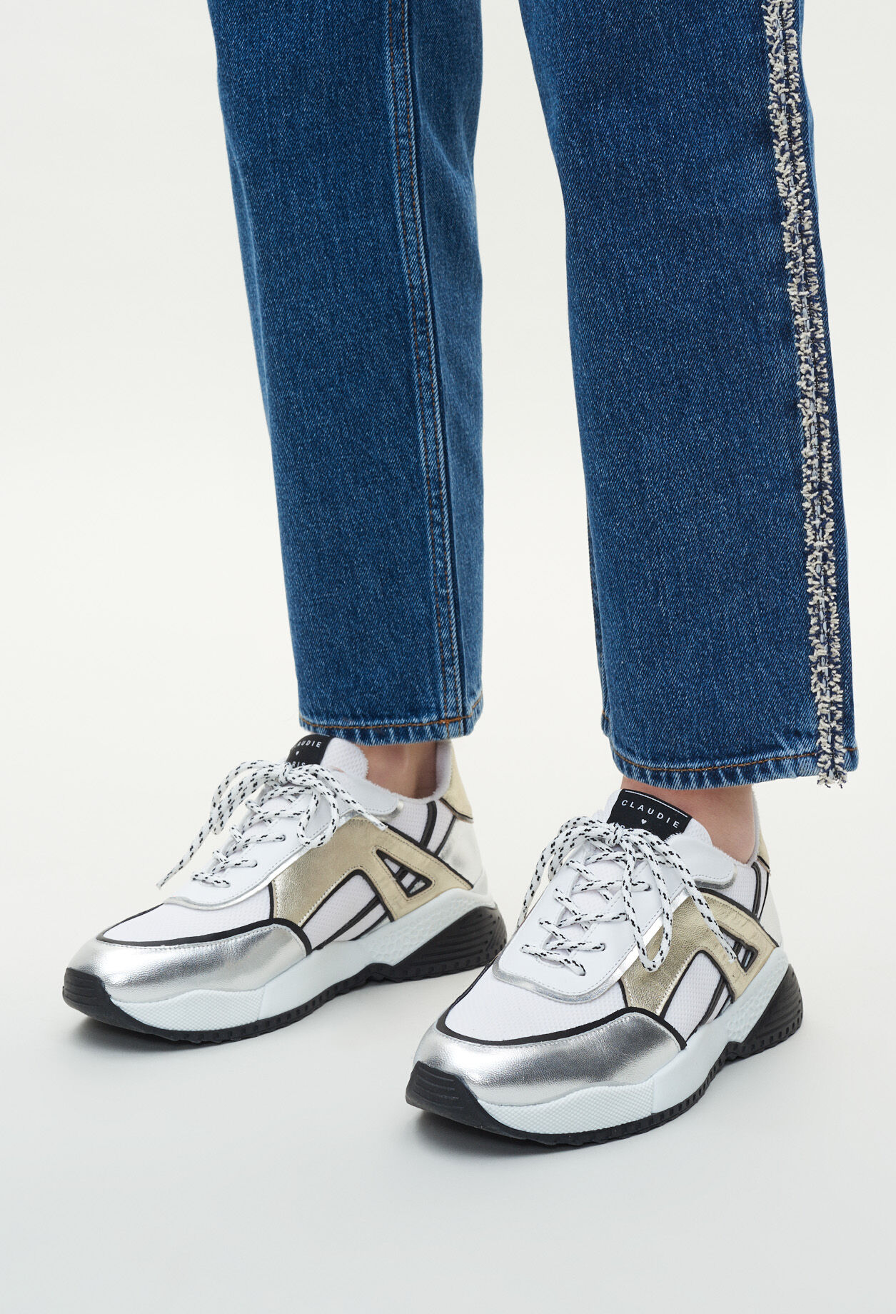 Zapatillas con motivo de metal