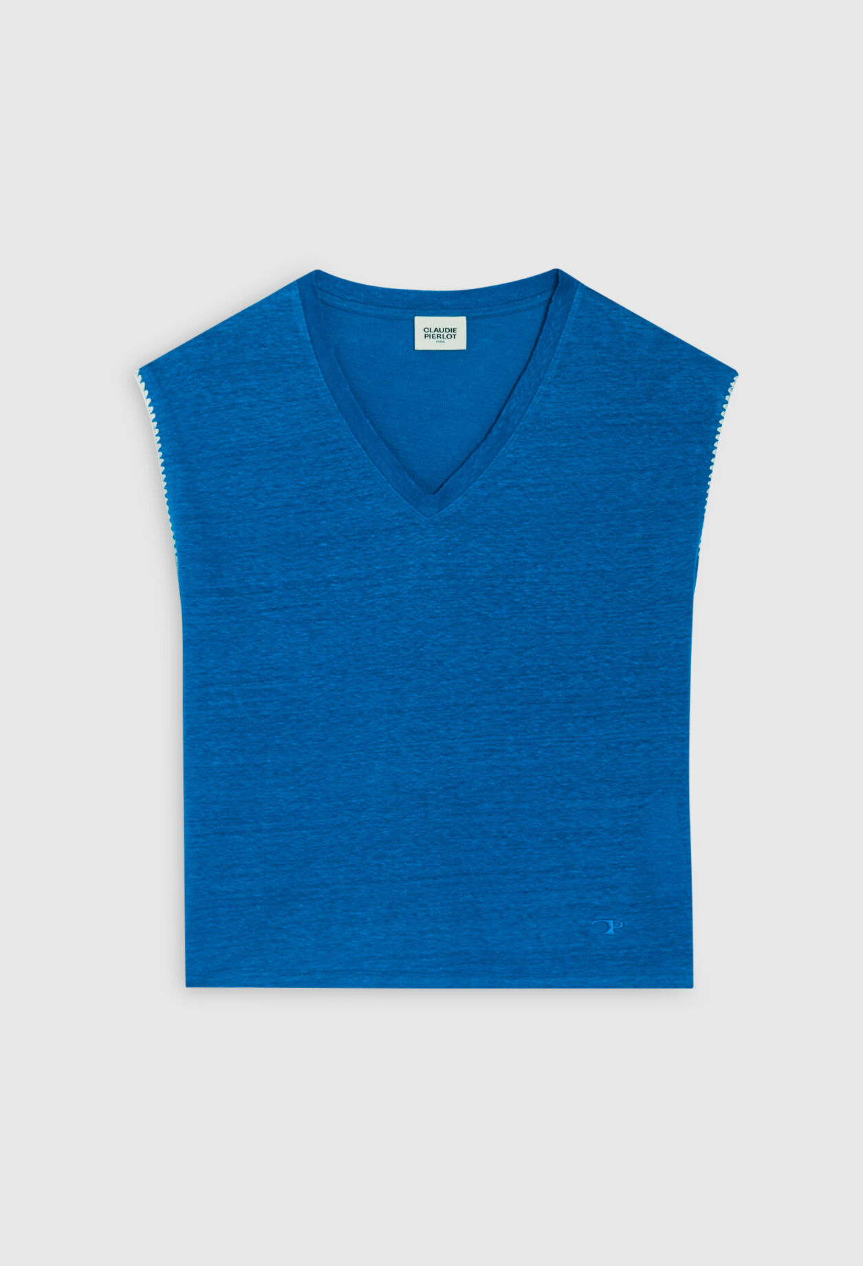 Camiseta lino azul