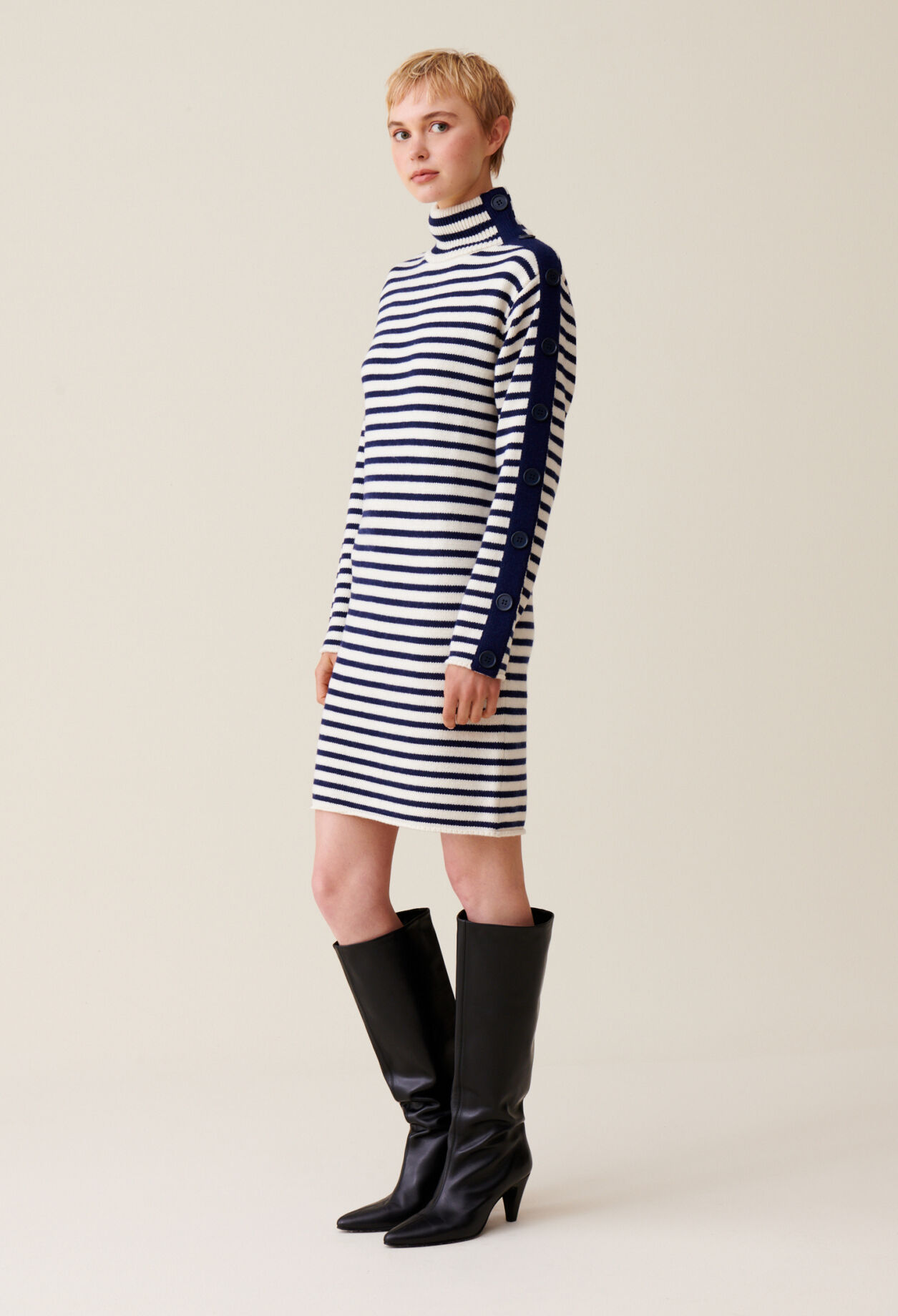 Vestido marinero punto cuello alto