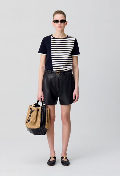 Shorts de piel negros 