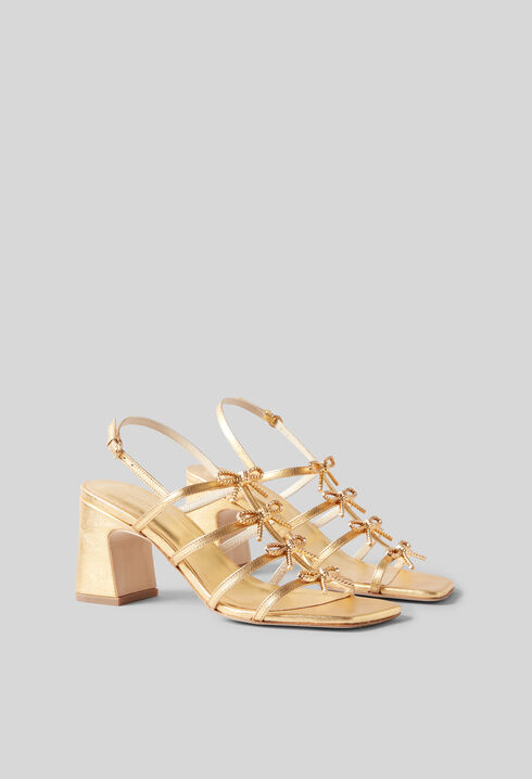 Sandalias de tac&oacute;n de piel