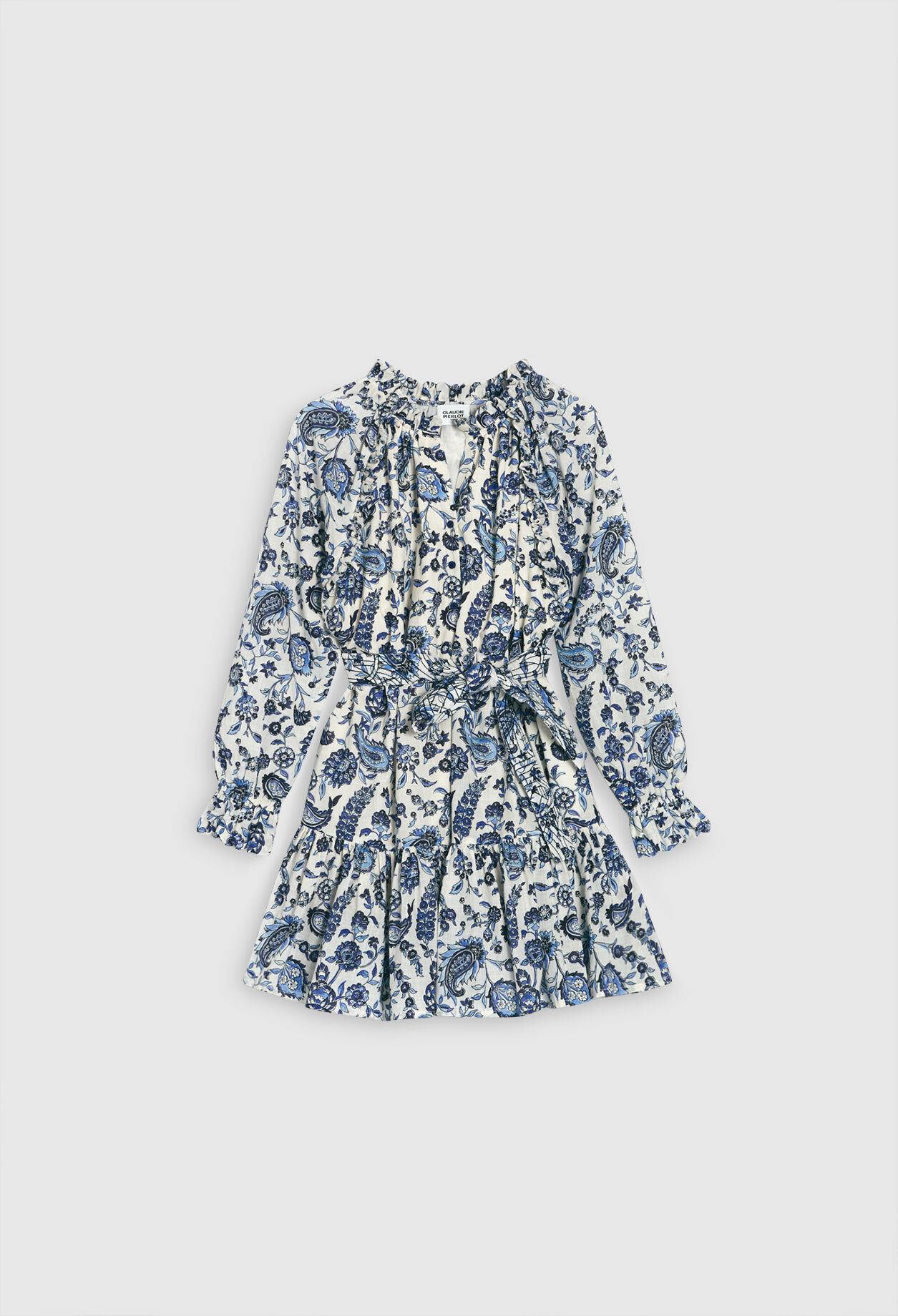 Vestido con cinturón y estampado floral