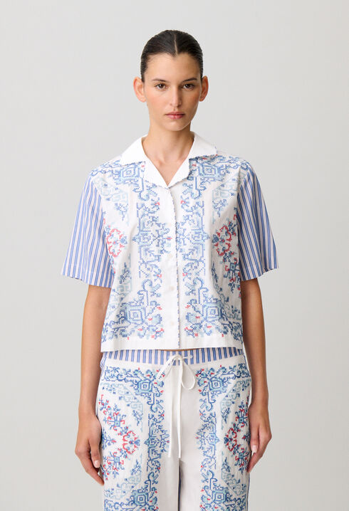 Camisa de algod&oacute;n a rayas