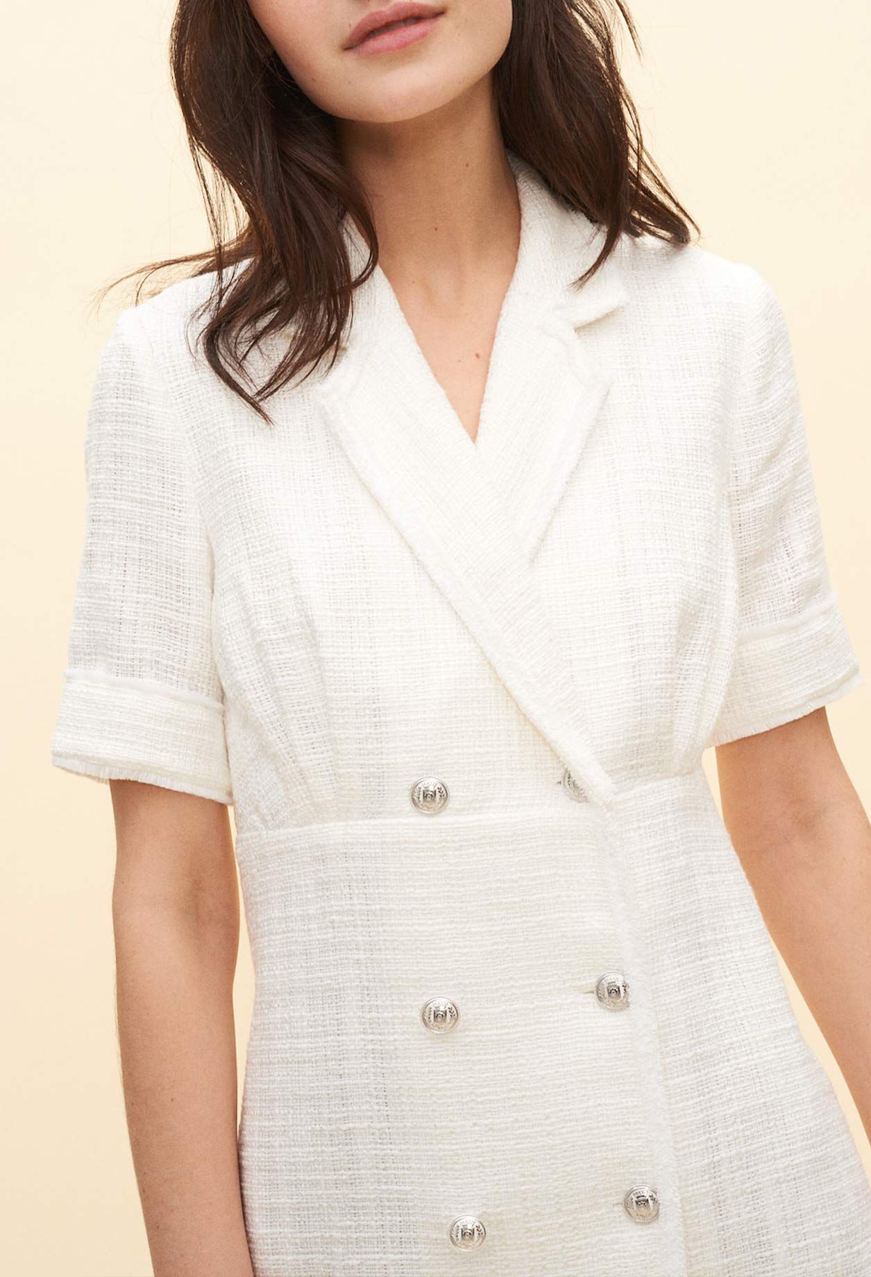Vestido blanco estilo chaqueta
