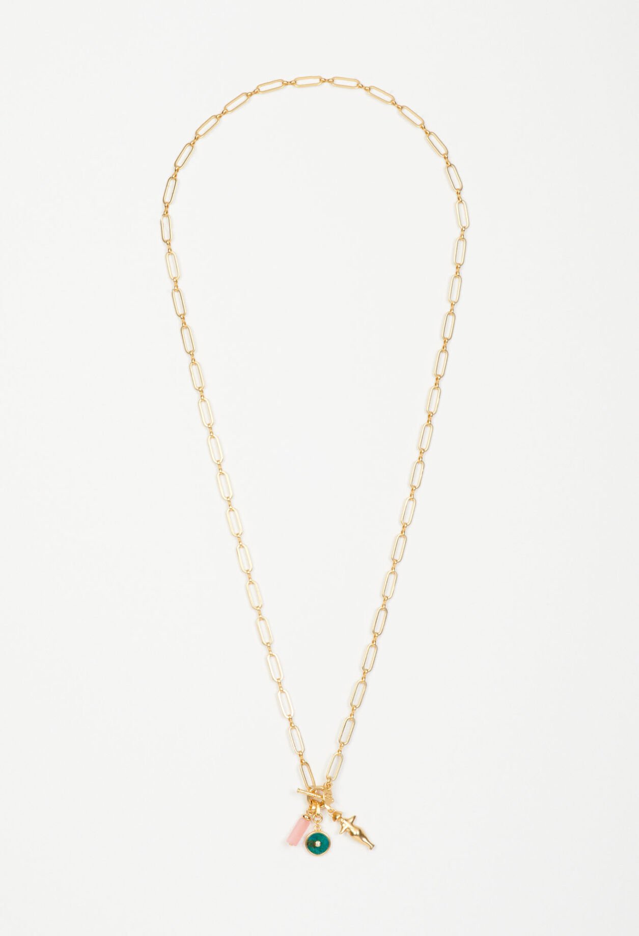 Collar largo de mallas doradas