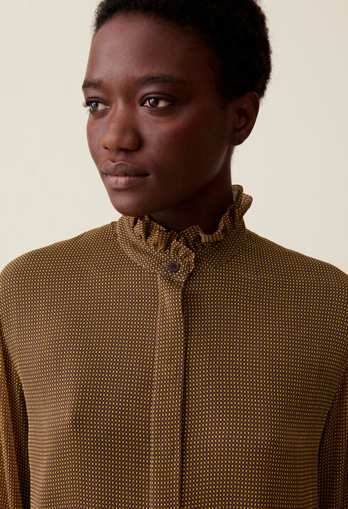 Camisa fluida a cuadros pequeños