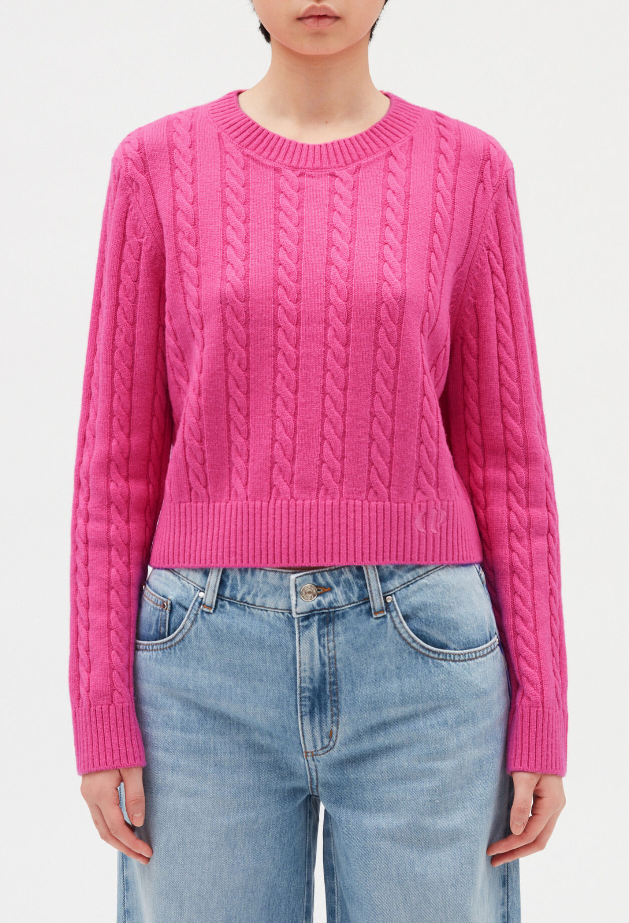 Jersey corto de punto trenzado