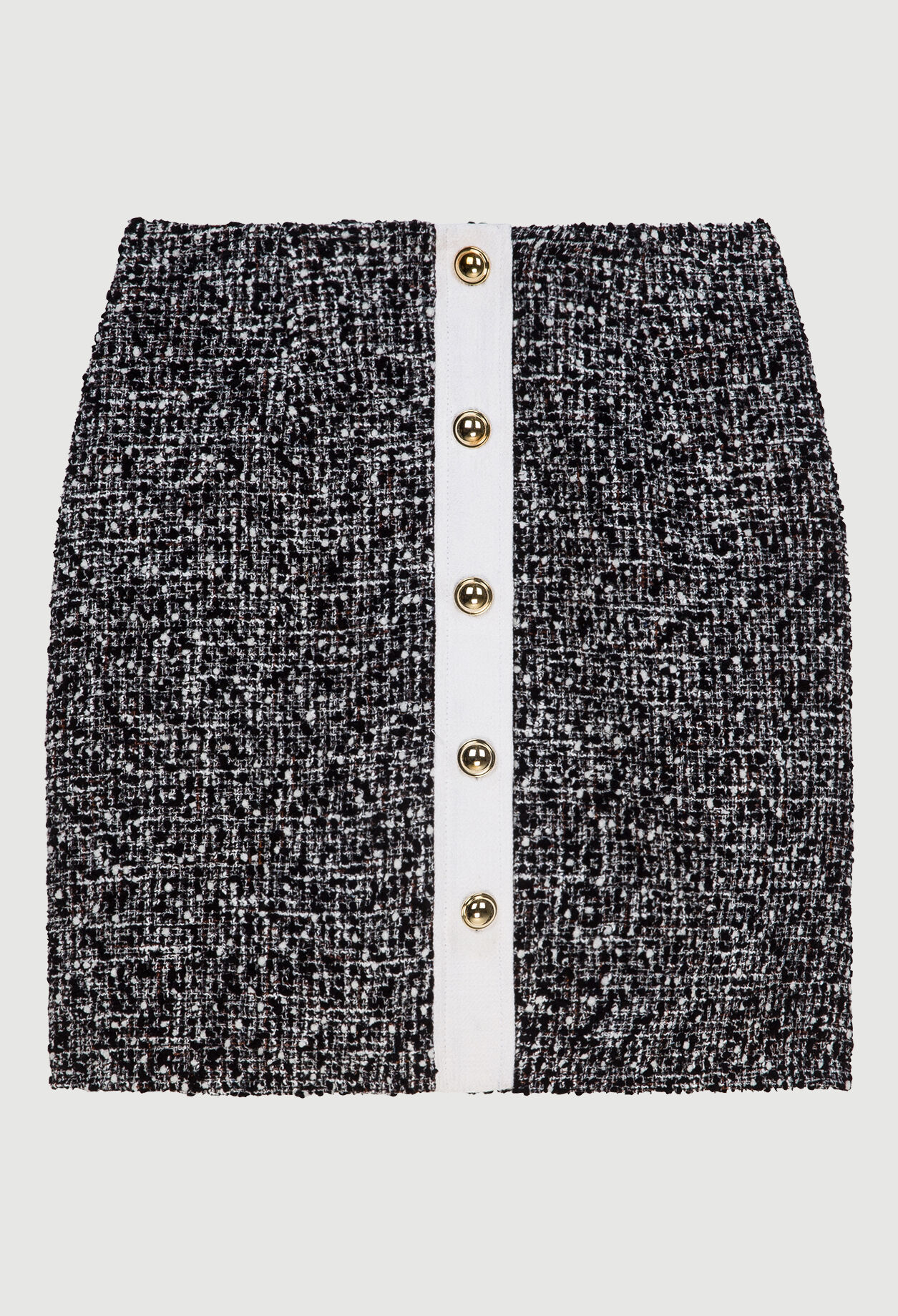 Falda de tweed con botones