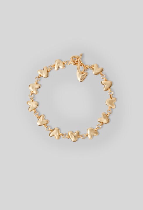 Collar de corazones martillados