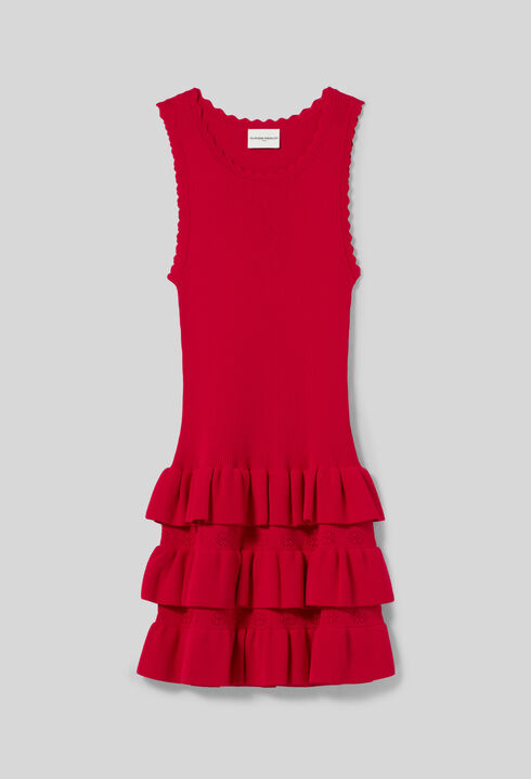 Vestido de punto con volantes