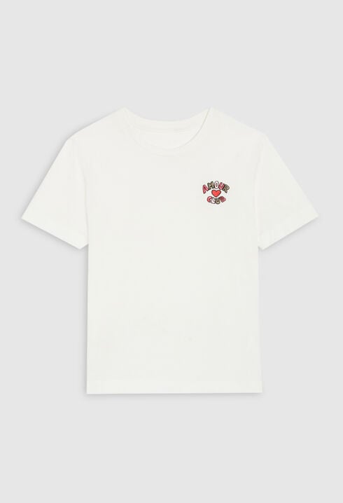 Camiseta manga corta club Amour blanco