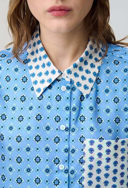Camisa recta de seda