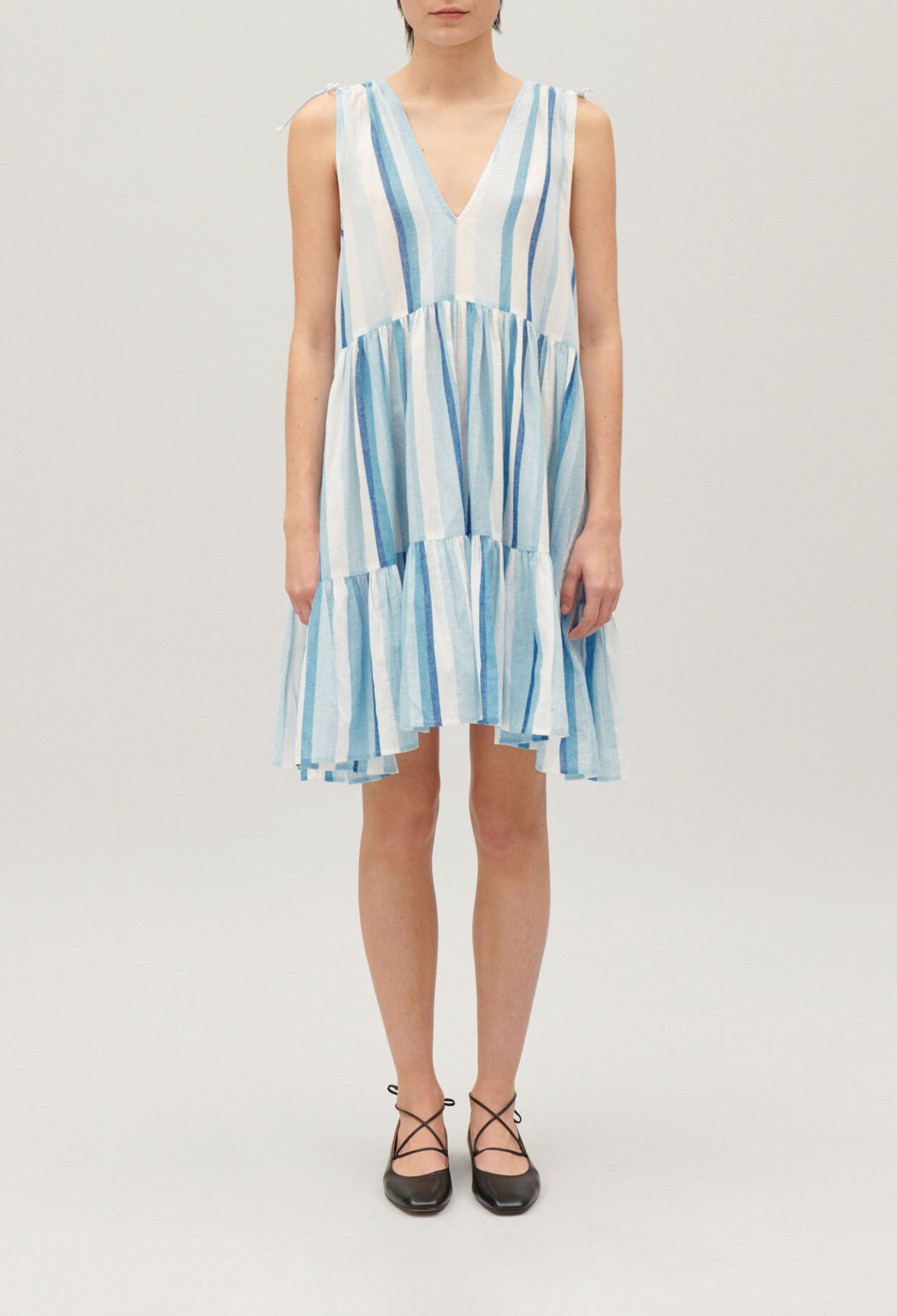 Vestido sin mangas de rayas