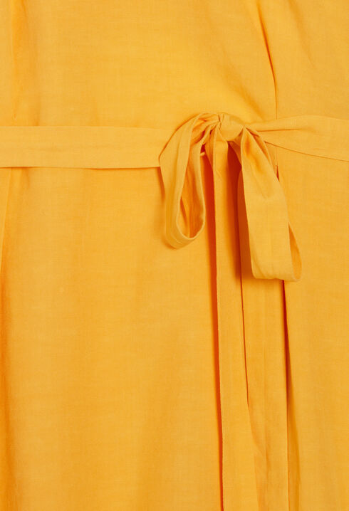 Vestido midi asimétrico amarillo