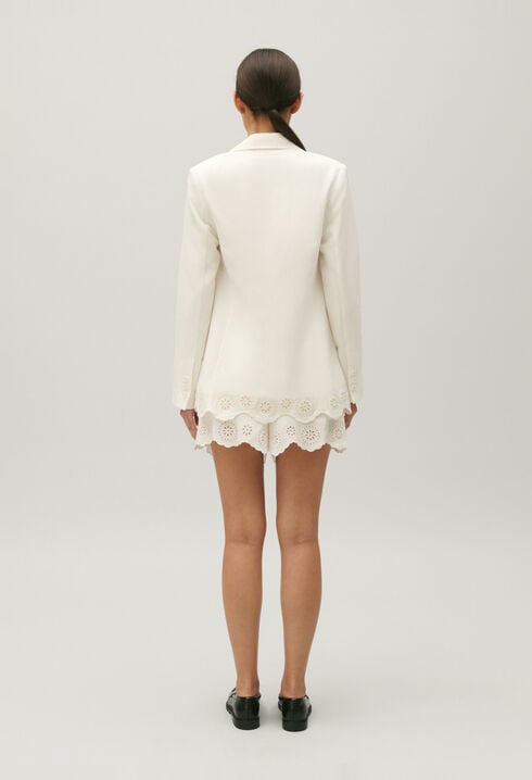 Chaqueta de traje mezcla de lino crudo