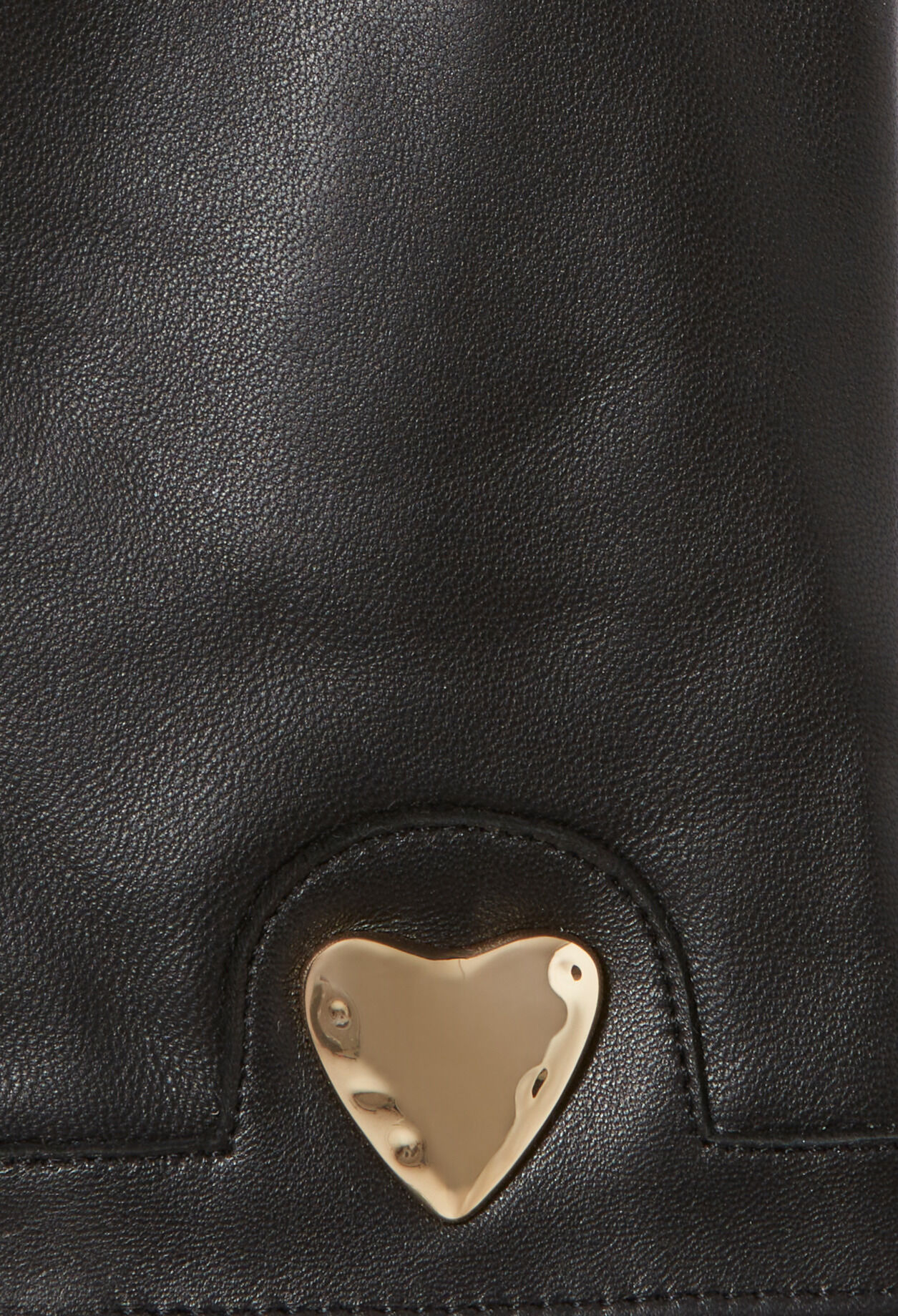 Guantes piel corazón dorado
