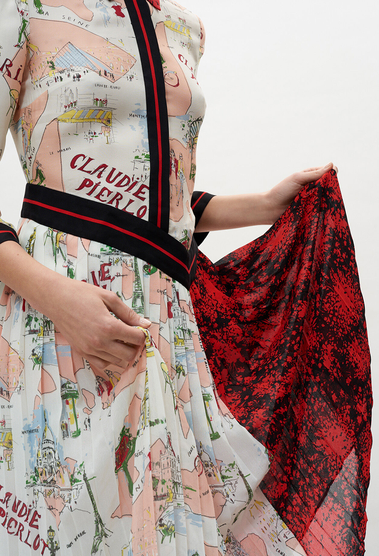 Vestido estampado semilargo