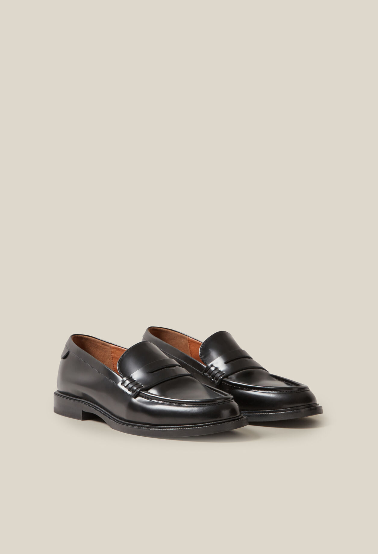 Mocasines de cuero negro