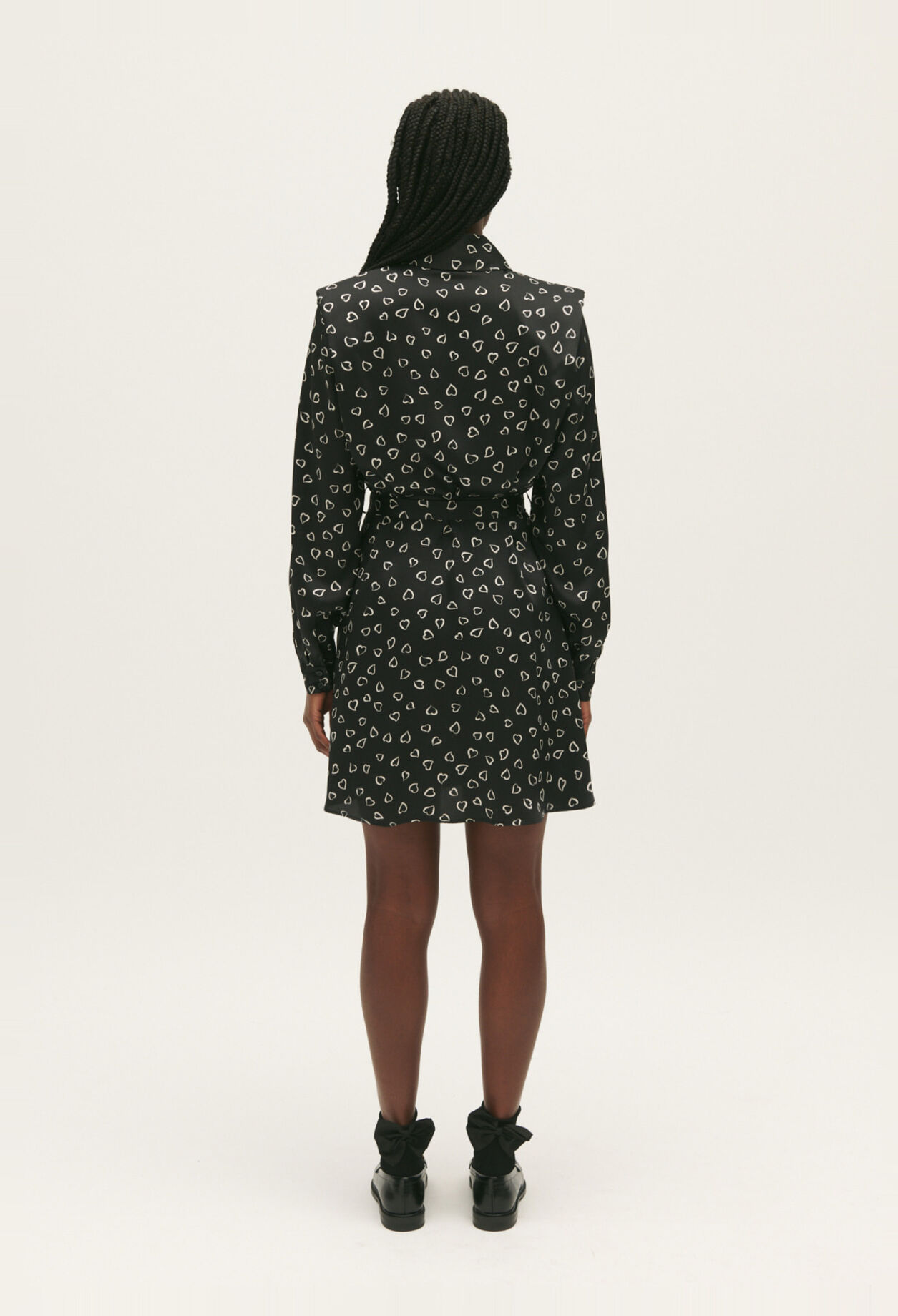 Vestido corto estampado de corazones