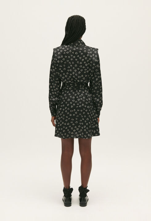 Vestido corto estampado de corazones