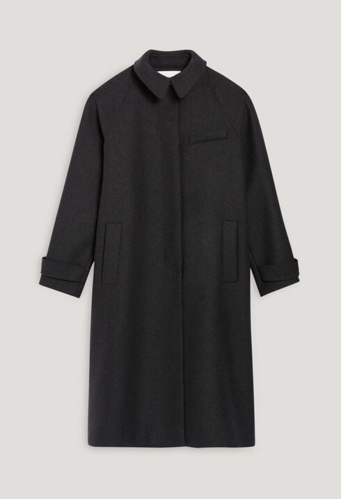 Abrigo largo medio lana gris chiné