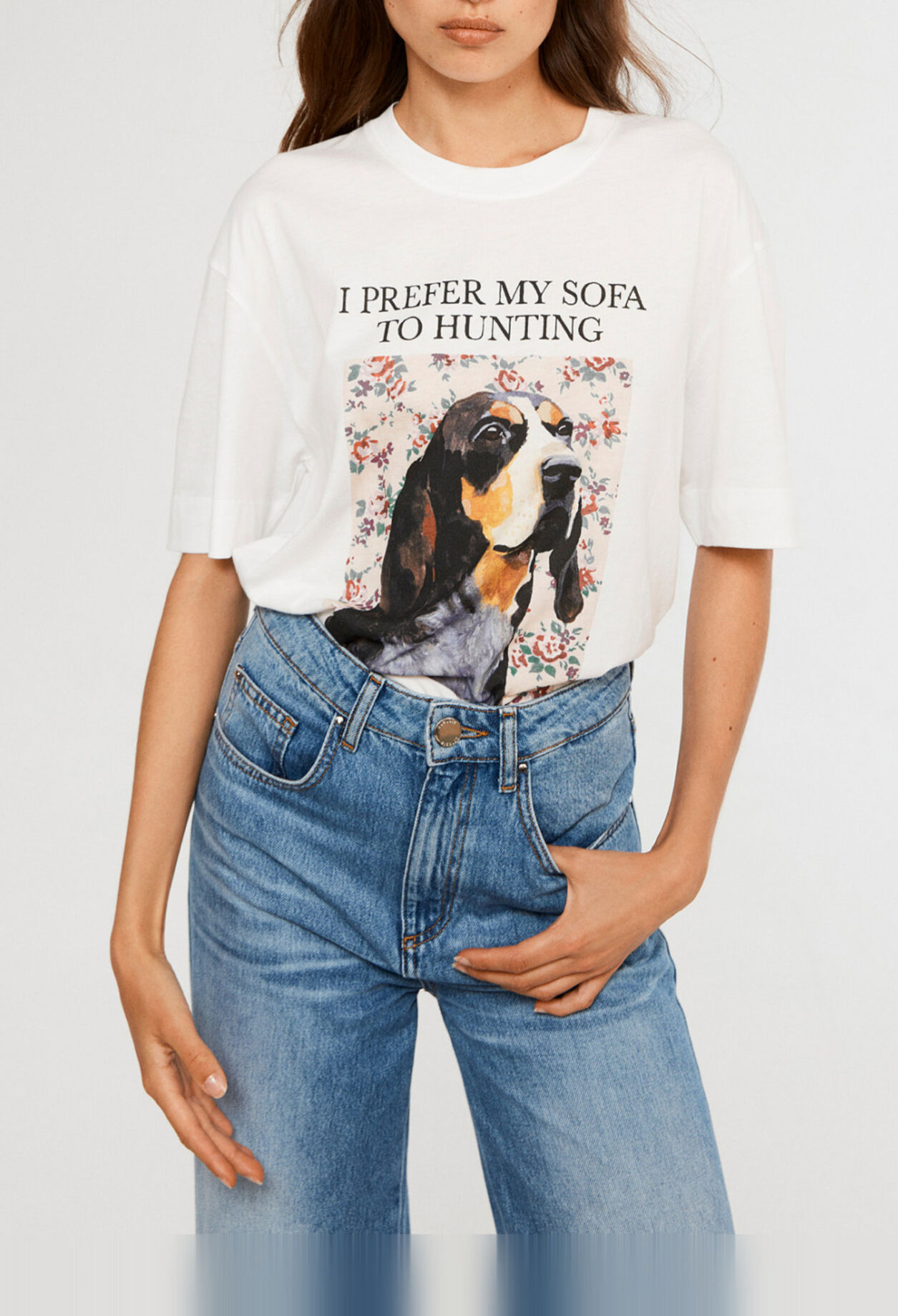 Camiseta blanca de corte recto